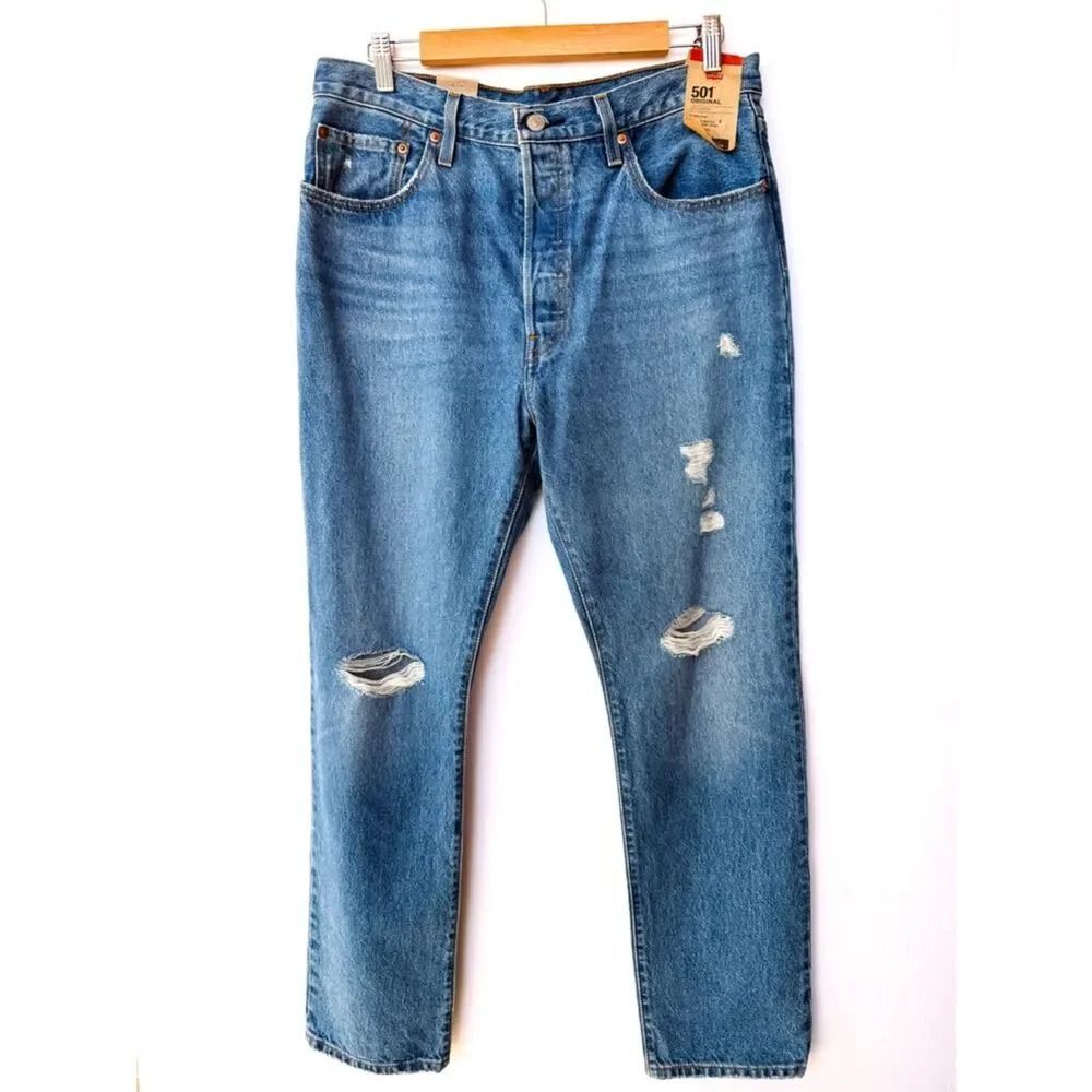 NWT Levi's 501 Original 100% Cotton High Rise Straight Leg Denim Jeans 32X30